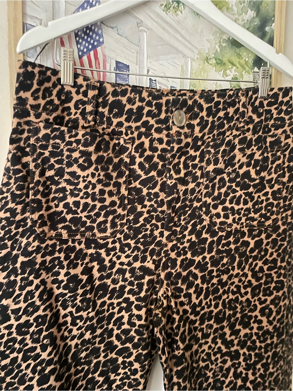 Anthropologie Maeve The Colette High-Rise Wide-Leg Leopard Pants 32 - Picture 5 of 6